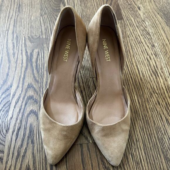 Nine West Tan Suede Bellini D’Orsay Pumps, size 7.5 - Picture 1 of 8